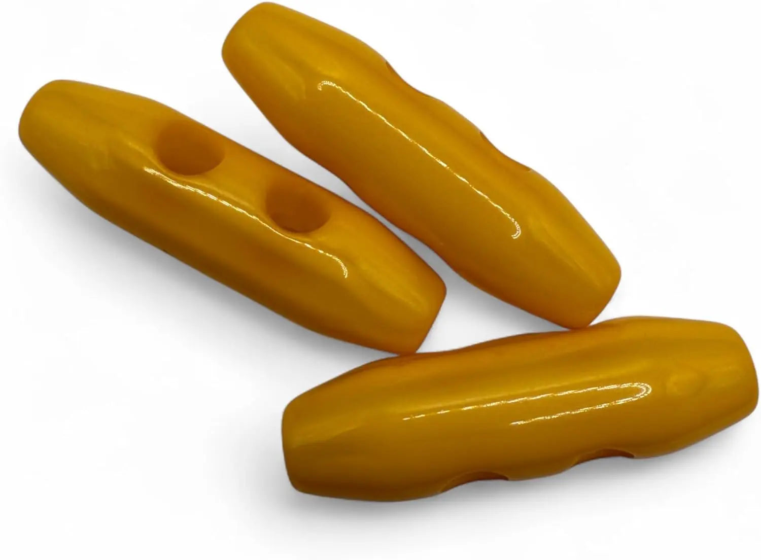 Toggle Buttons, 38mm, Orange, 2-Hole, Pack of 6