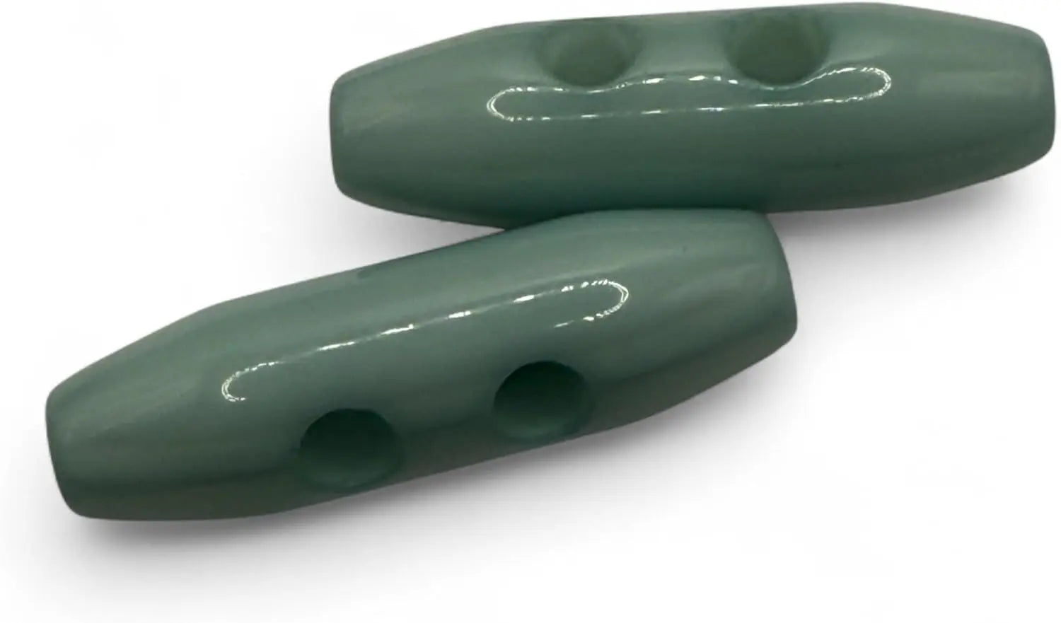 Plastic Toggle Buttons, 38mm, 2-Hole, Baby Blue, Pack of 6