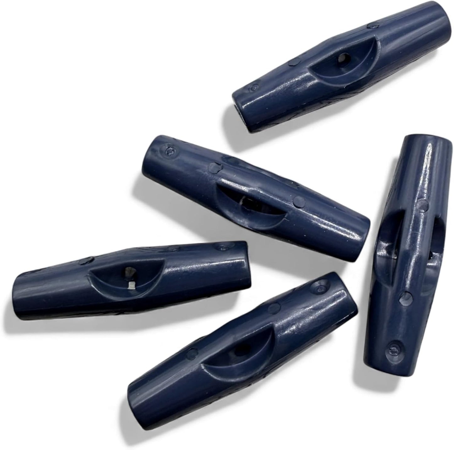 Navy Toggle Button, 37mm, Plastic, One Hole, Pack of 6