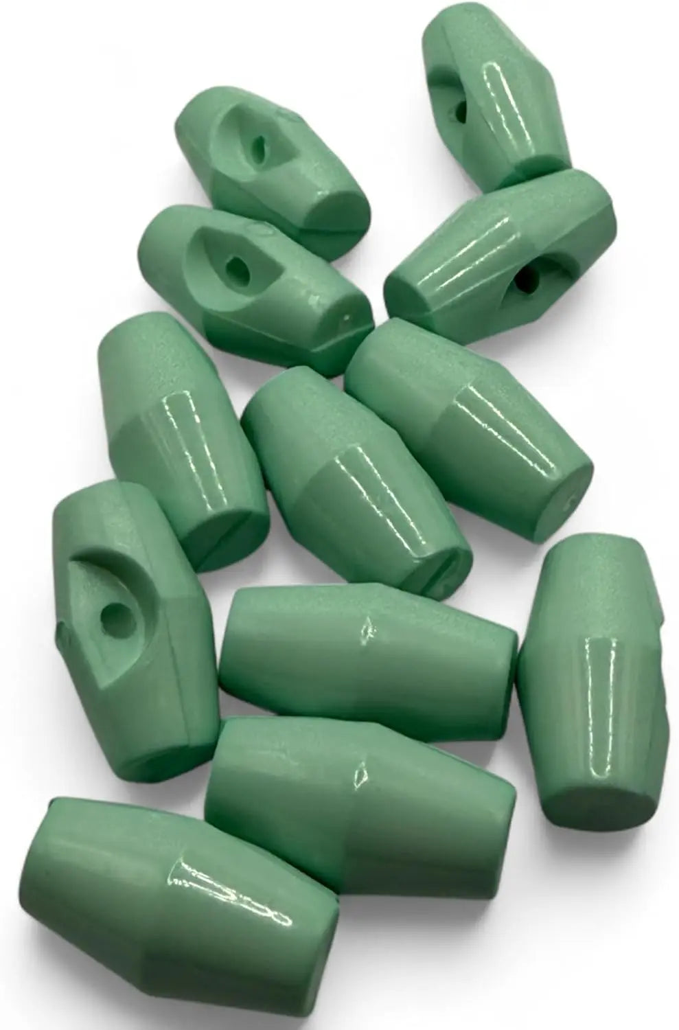 Toggle Buttons for Baby Clothing, 19mm Mint Green Plastic Duffle Fasteners, 6-Pack