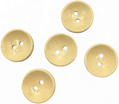 Wooden Sewing Buttons, Oval Shape, 2 Hole, Light Brown, 18mm, Pack of 10