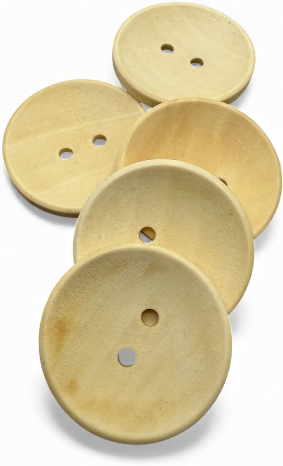 35mm Large Buttons, Light Brown, 2 Hole, Oval Shape, Pack of 10