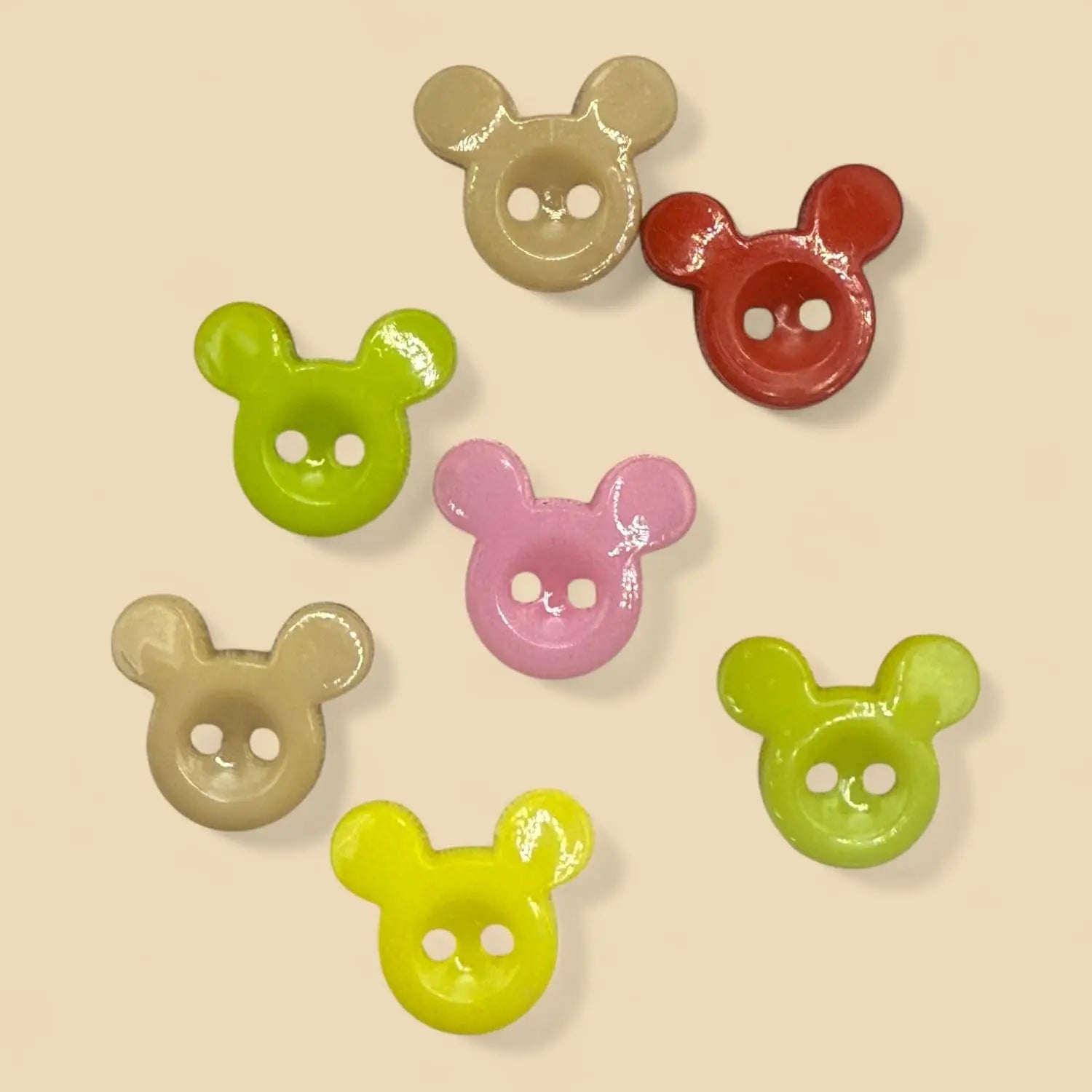 Children's Mickey Mouse Plastic Buttons, 14mm, Pack of 20, for Crafts and Sewing