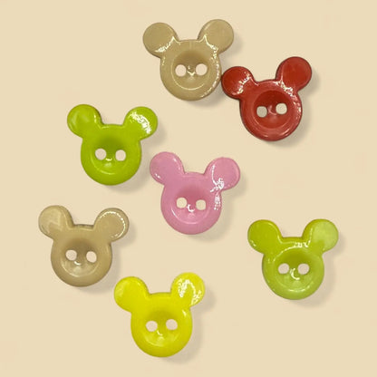 Children's Mickey Mouse Plastic Buttons, 14mm, Pack of 20, for Crafts and Sewing