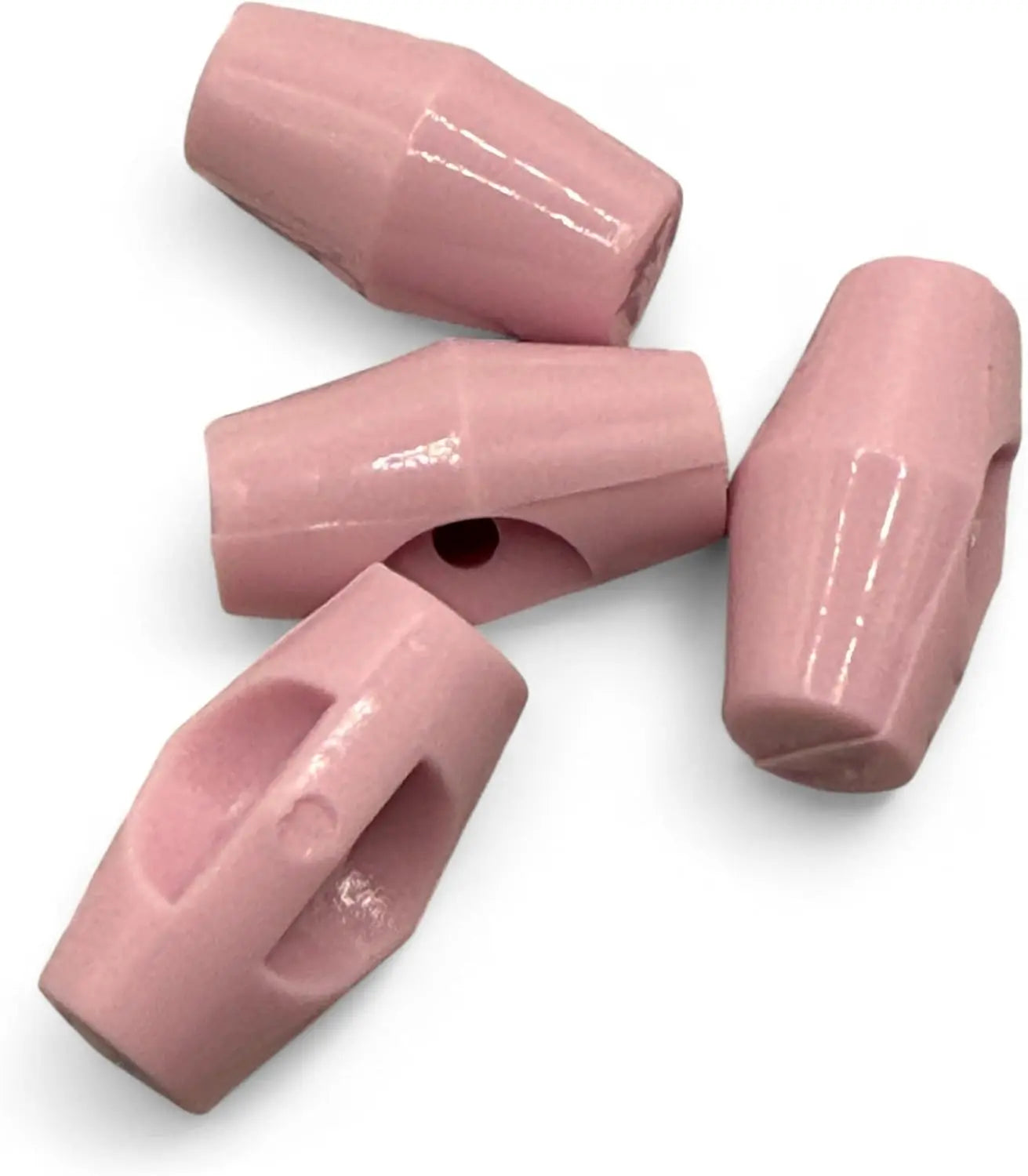 Toggle Buttons for Baby Clothing, Pink Plastic Duffle Fasteners, 19mm, 6-Pack