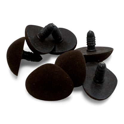 Brown Animal Nose for Teddy Bear and Soft Toy Making, 30mm, Flocked Detail, Plush Material (1)