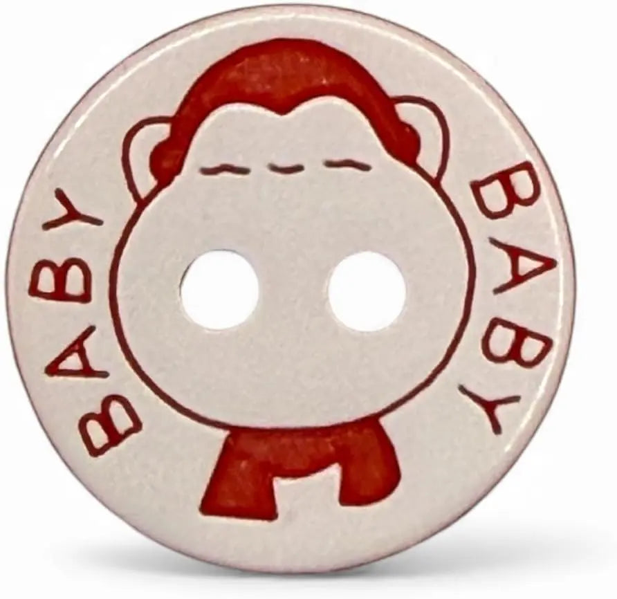 Decorative Baby Buttons, Red and White, 12.5mm, Pack of 10