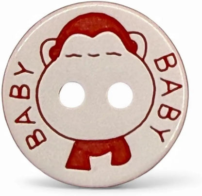 Decorative Baby Buttons, Red and White, 12.5mm, Pack of 10