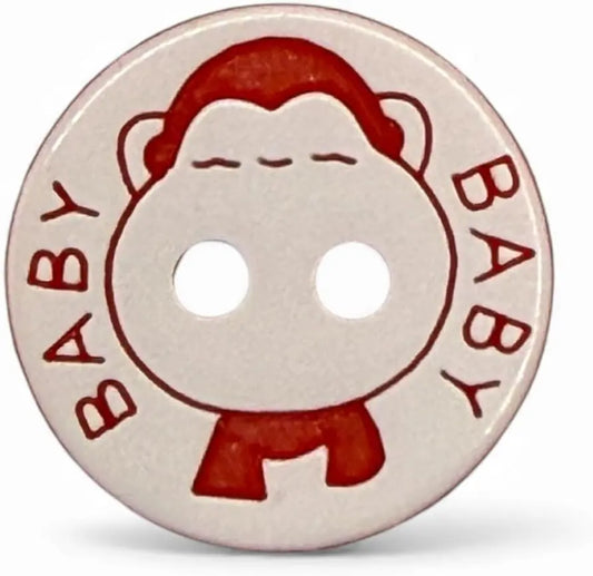 Decorative Baby Buttons, Red and White, 12.5mm, Pack of 10