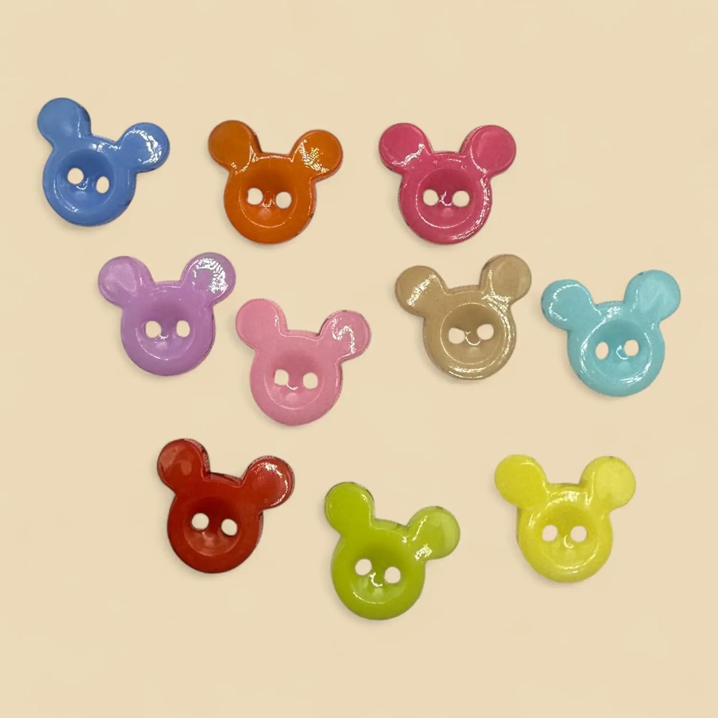 Children's Mickey Mouse Plastic Buttons, 14mm, Pack of 20, for Crafts and Sewing