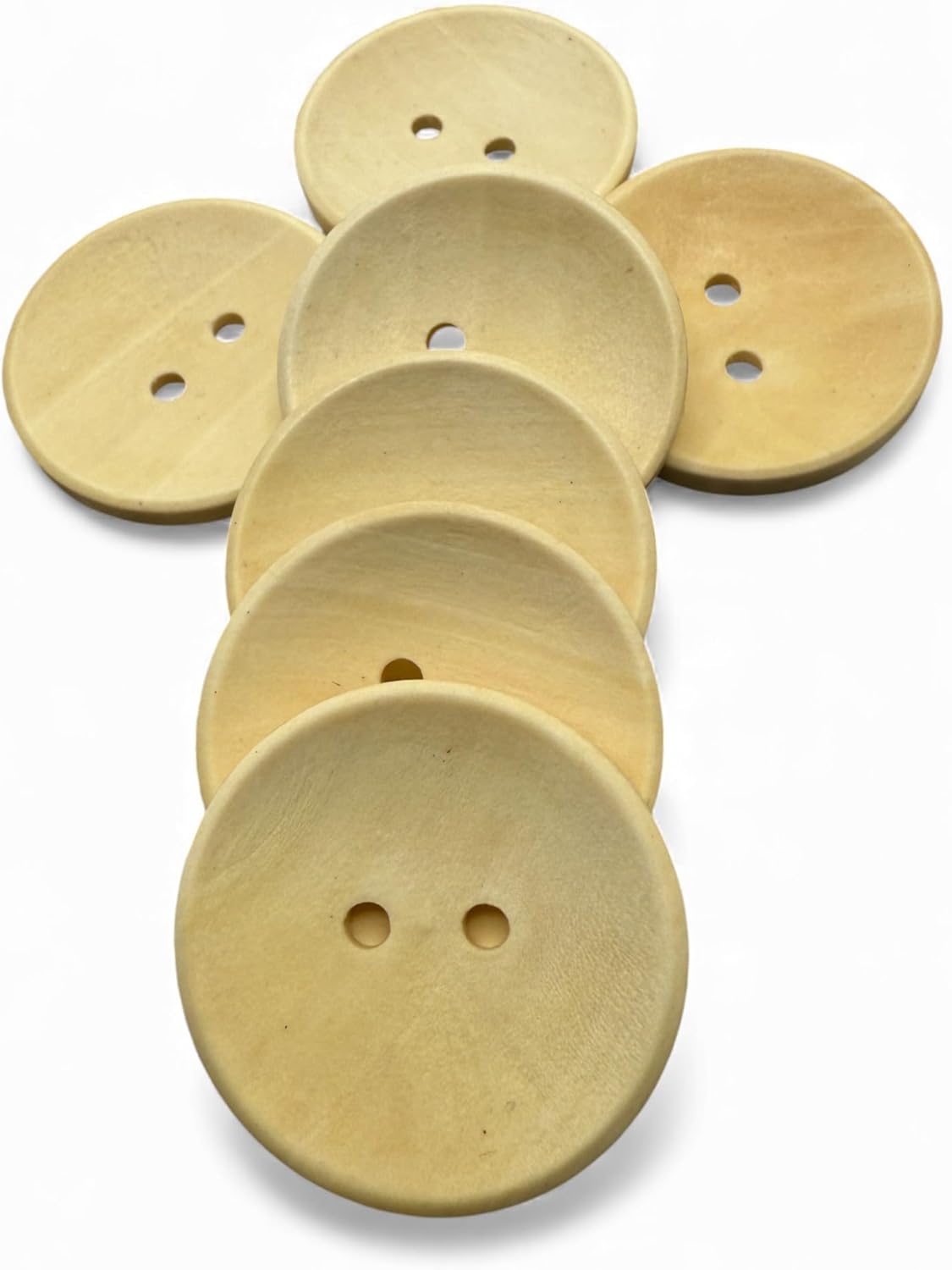 35mm Large Buttons, Light Brown, 2 Hole, Oval Shape, Pack of 10