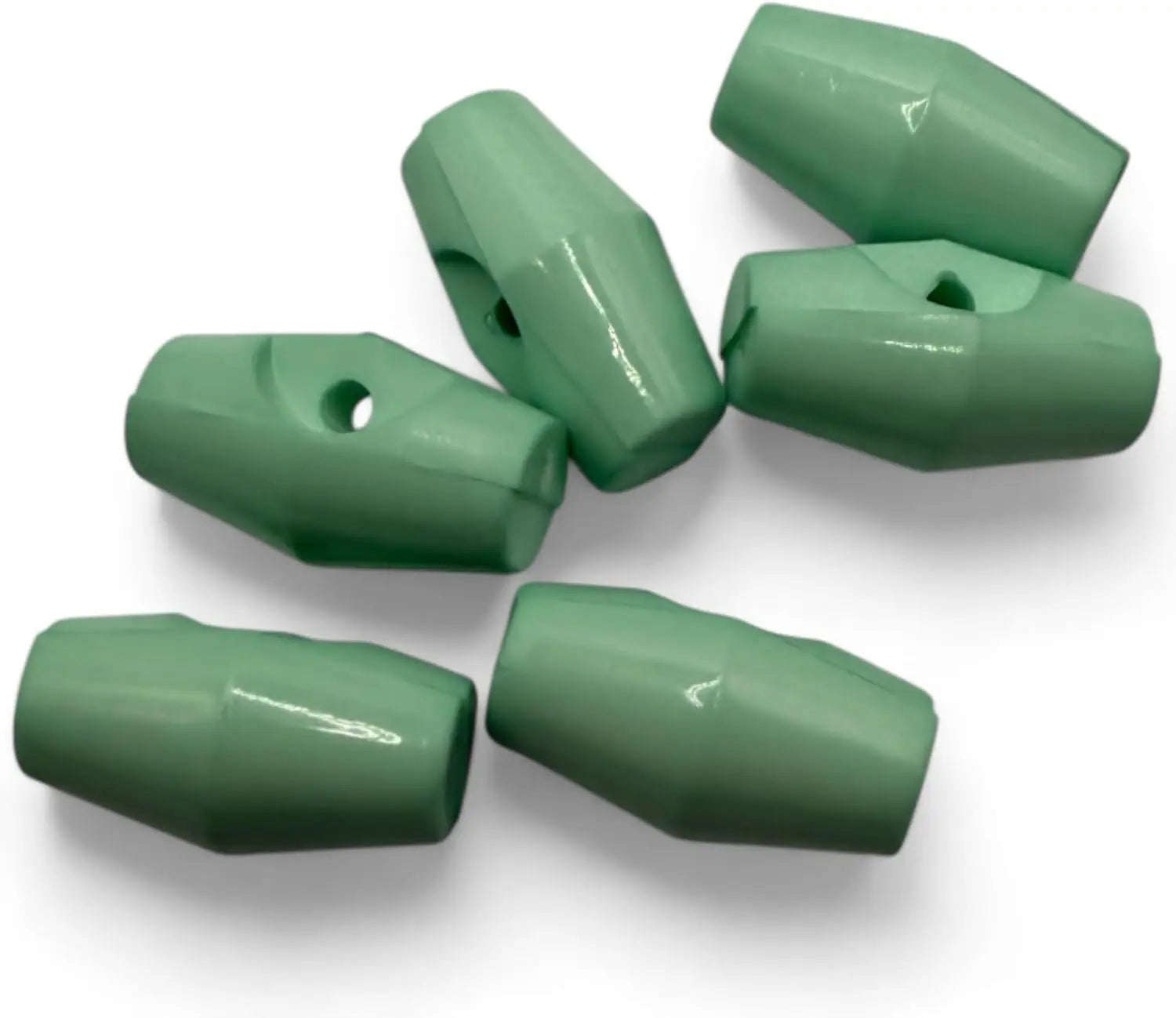 Toggle Buttons for Baby Clothing, 19mm Mint Green Plastic Duffle Fasteners, 6-Pack