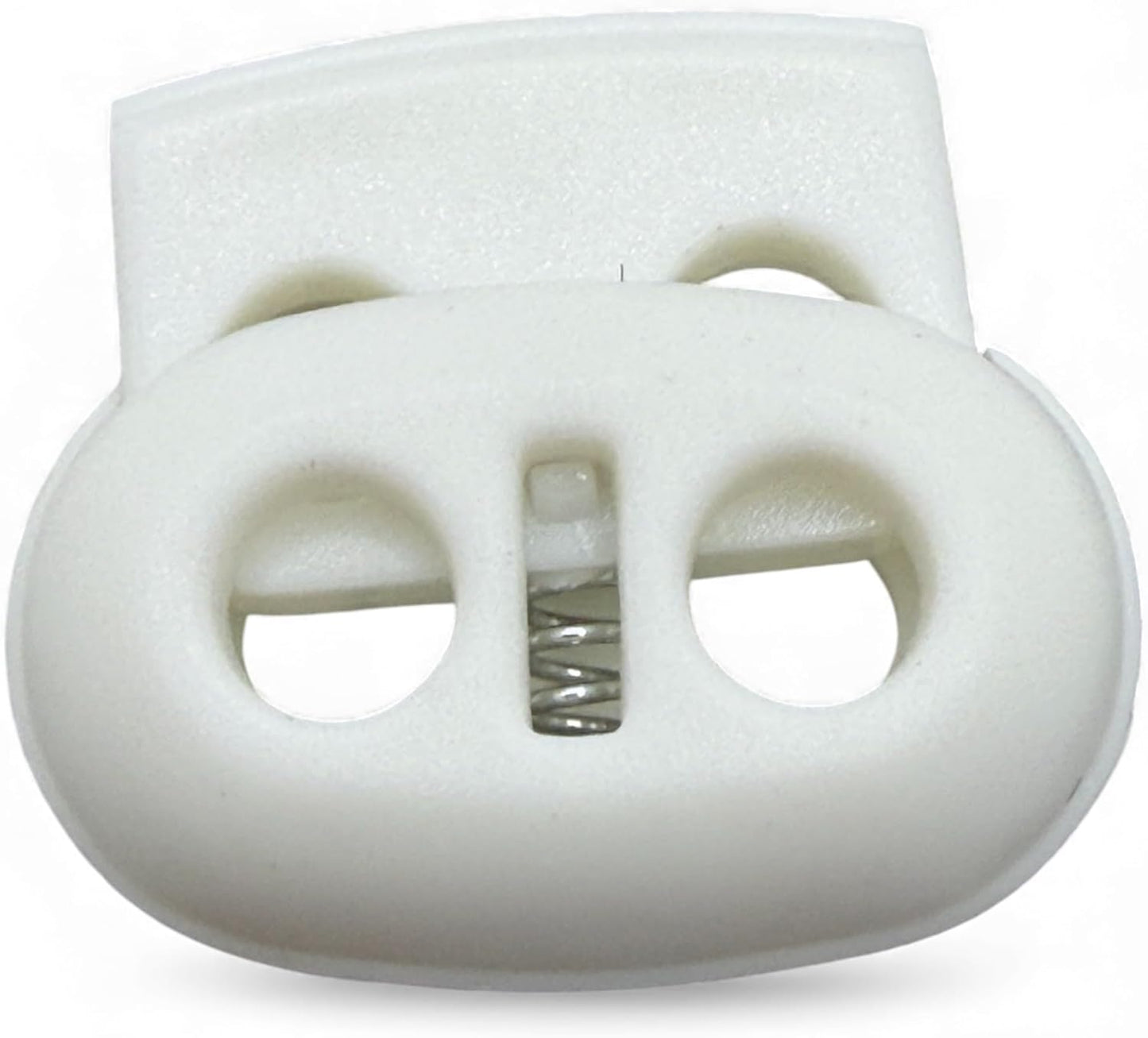 White Spring Toggle Button, Plastic, 25mm, Two Holes, Pack of 4