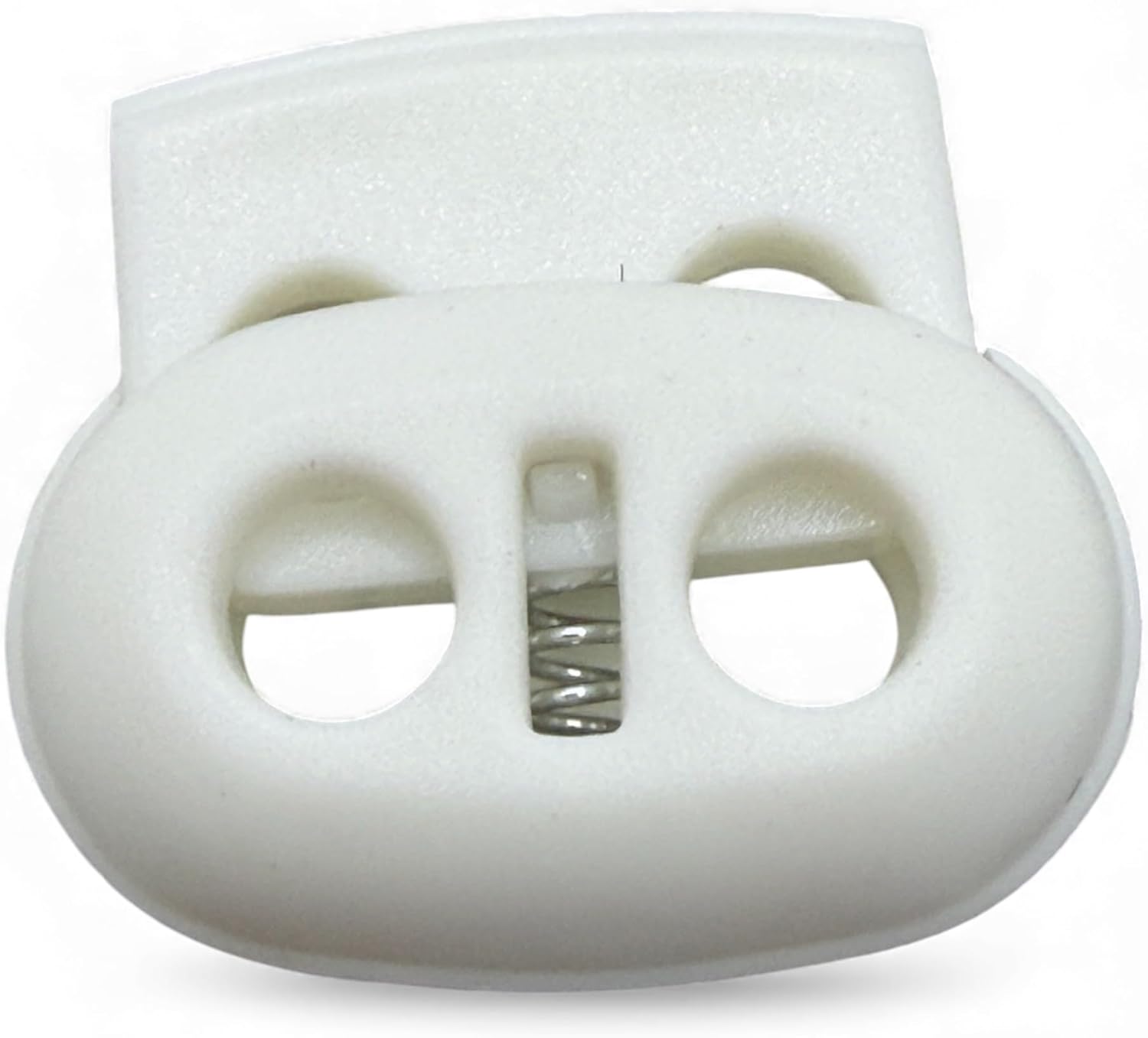 White Spring Toggle Button, Plastic, 25mm, Two Holes, Pack of 4