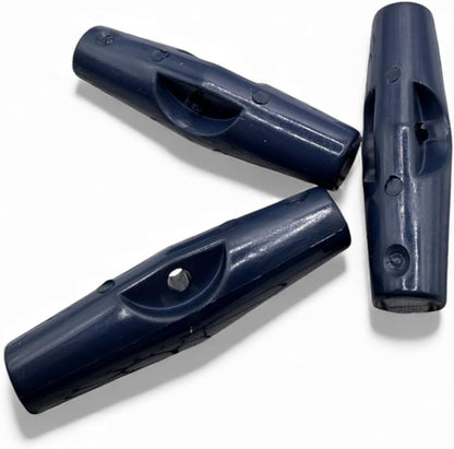 Navy Toggle Button, 37mm, Plastic, One Hole, Pack of 6