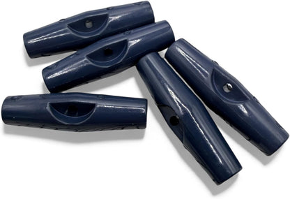 Navy Toggle Button, 37mm, Plastic, One Hole, Pack of 6