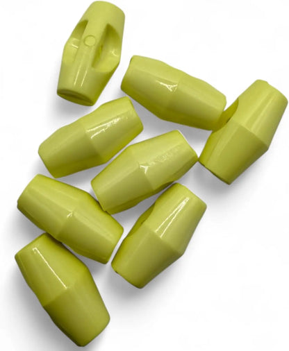 Baby Toggle Buttons, Plastic Duffle Fasteners, 19mm, Lemon, 6-Pack