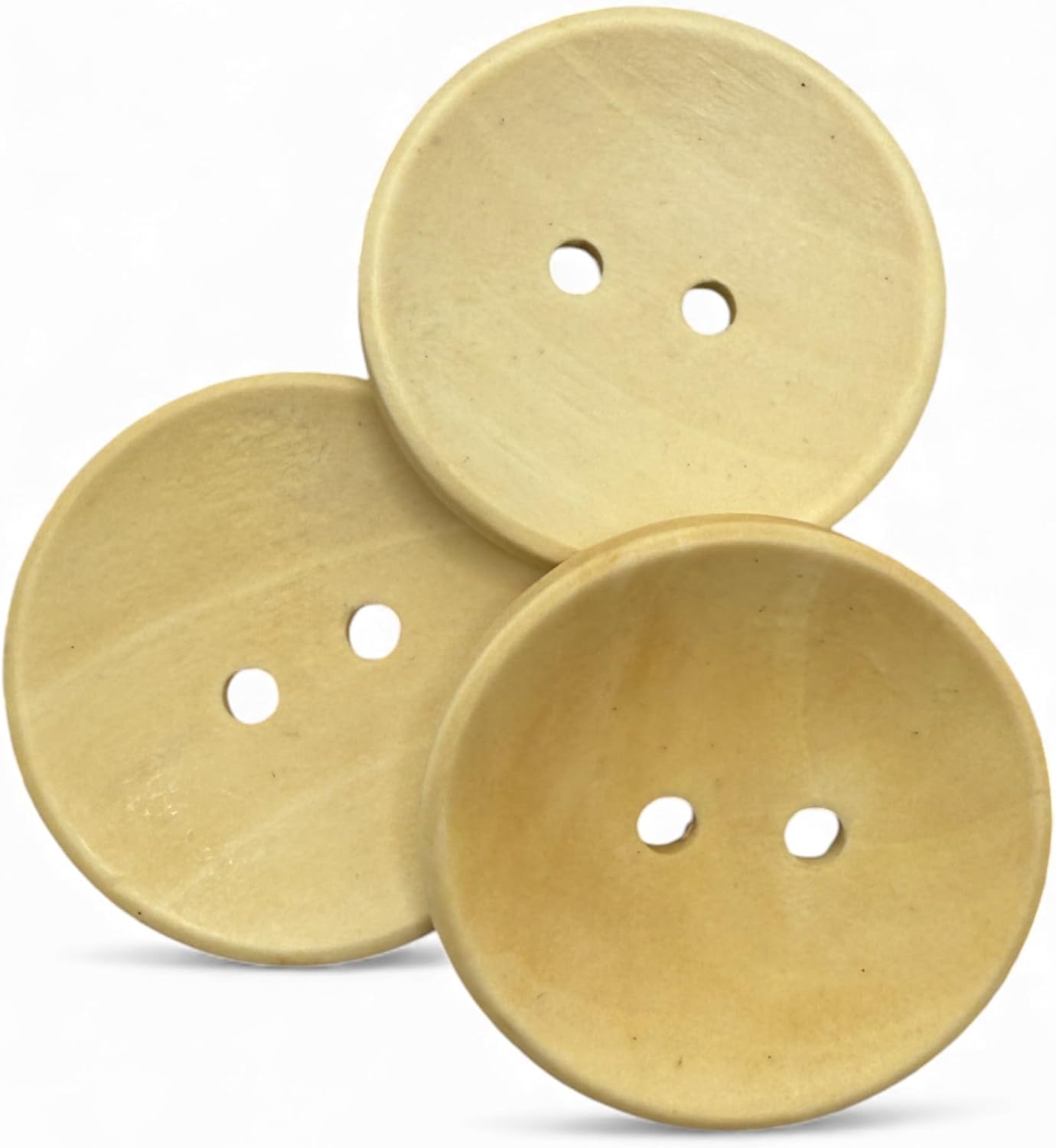 Wooden Buttons, 30mm, Light Brown, Oval, 2 Hole, Pack of 10