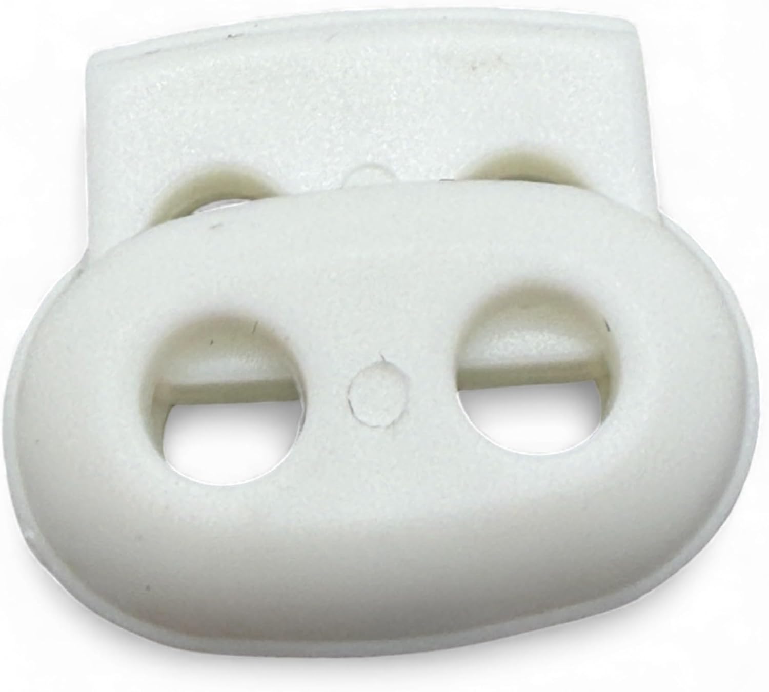 White Spring Toggle Button, Plastic, 25mm, Two Holes, Pack of 4