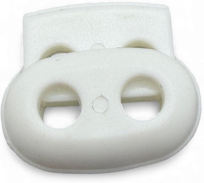 White Spring Toggle Button, Plastic, 25mm, Two Holes, Pack of 4