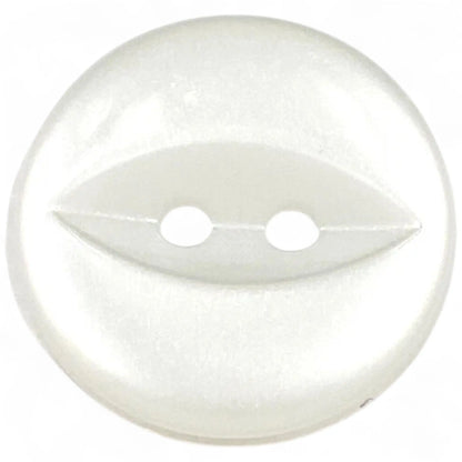 Fisheye Sewing Buttons, 11mm 14mm 16mm, 3 Sizes, Pack of 12, Multi-Colour (01 White, 11mm)