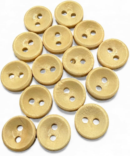 Wooden Oval Buttons, Light Brown, 10mm, 2 Hole, Pack of 10