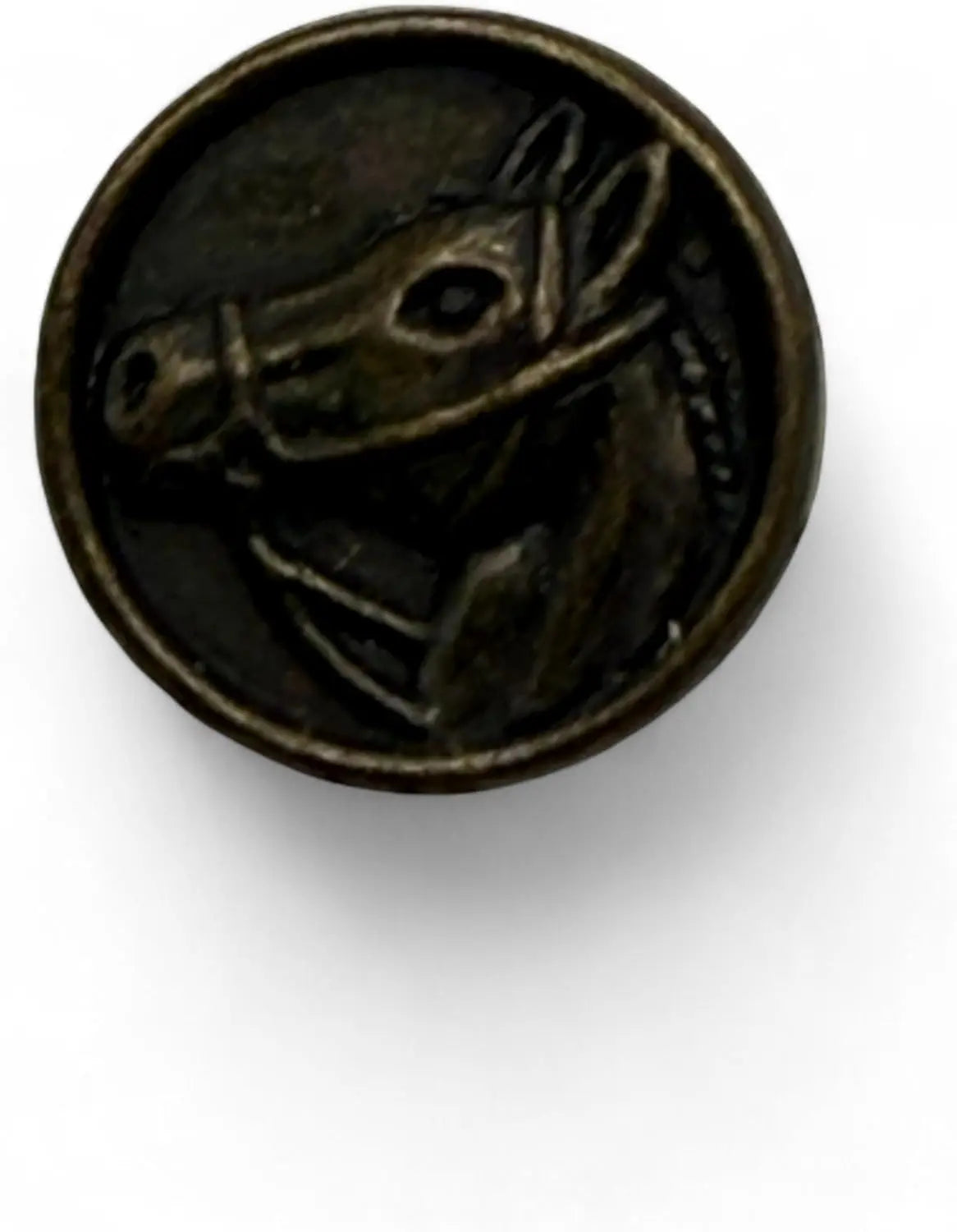 Horse Head Carved Zinc Alloy Shank Buttons, 15mm, Pack of 6, Metal Button Collection