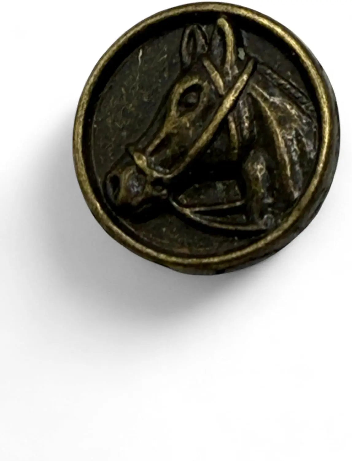 Horse Head Carved Zinc Alloy Shank Buttons, 15mm, Pack of 6, Metal Button Collection