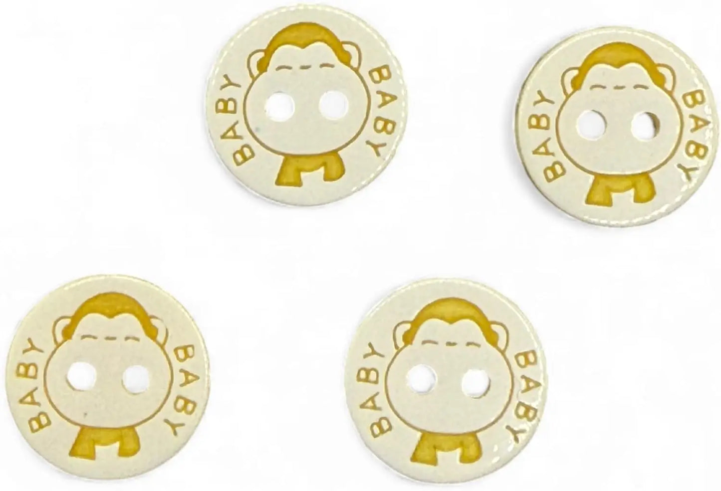 Baby Buttons, 12.5mm Resin, Yellow and White, Pack of 10