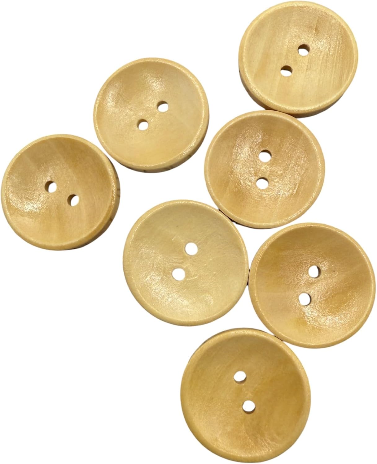 Wooden Buttons, Oval, 25mm, 2 Hole, Natural Material, Pack of 10