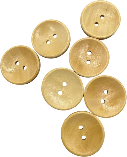 Wooden Buttons, Oval, 25mm, 2 Hole, Natural Material, Pack of 10