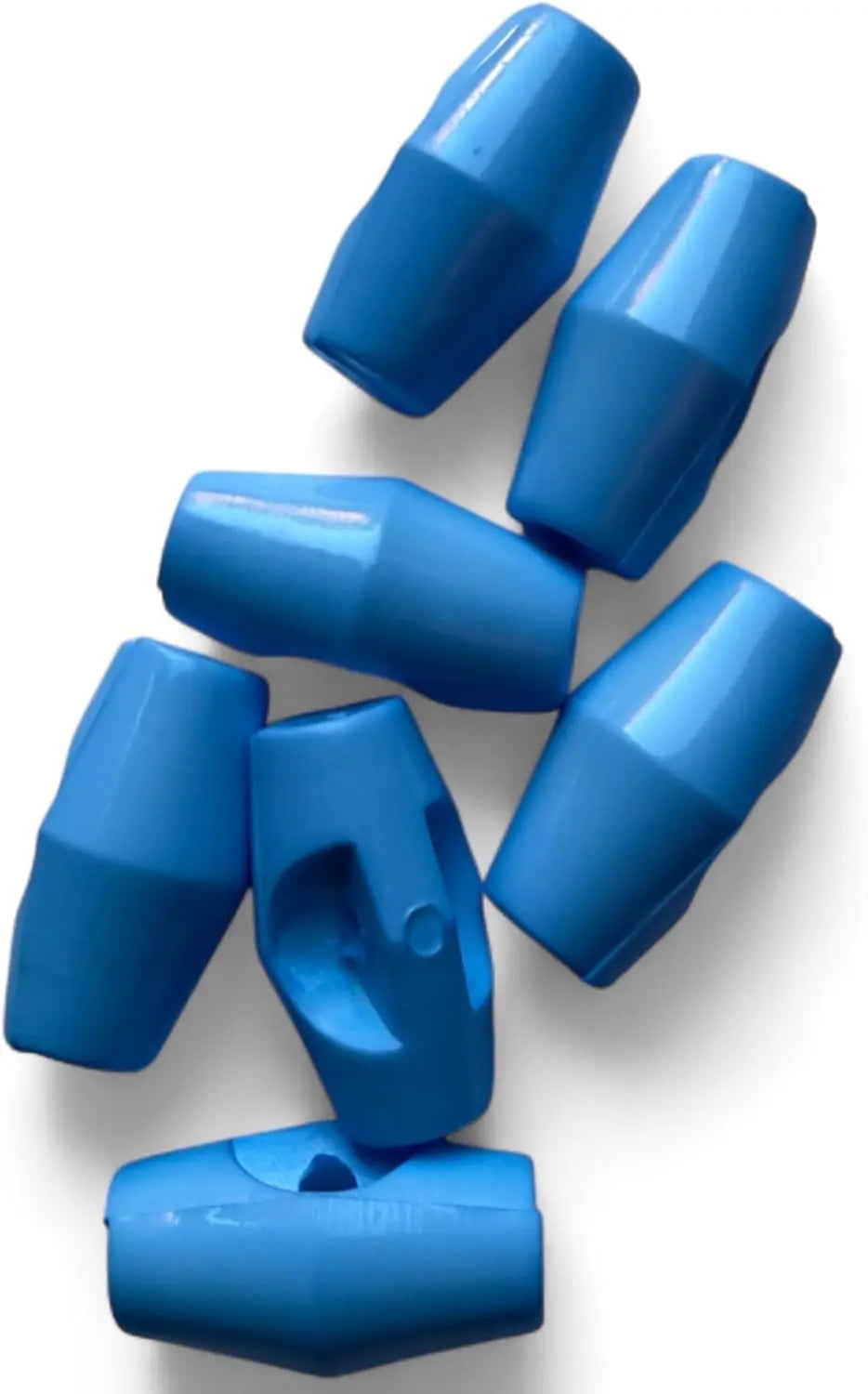 Baby Toggle Buttons, Blue Plastic Duffle Fasteners, 19mm, Pack of 6
