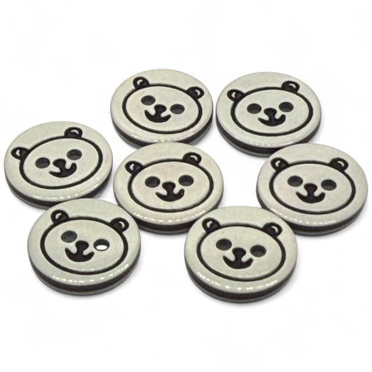 KnitForLess Teddy Bear Buttons 13mm White Plastic Pack of 10