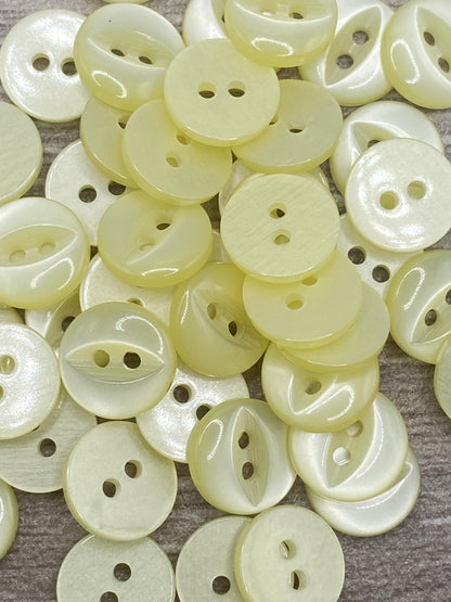 KnitForLess 100Pcs 11mm Fisheye Buttons Polyester Baby Cardigans Knitting Sewing