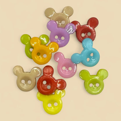 Children's Mickey Mouse Plastic Buttons, 14mm, Pack of 20, for Crafts and Sewing