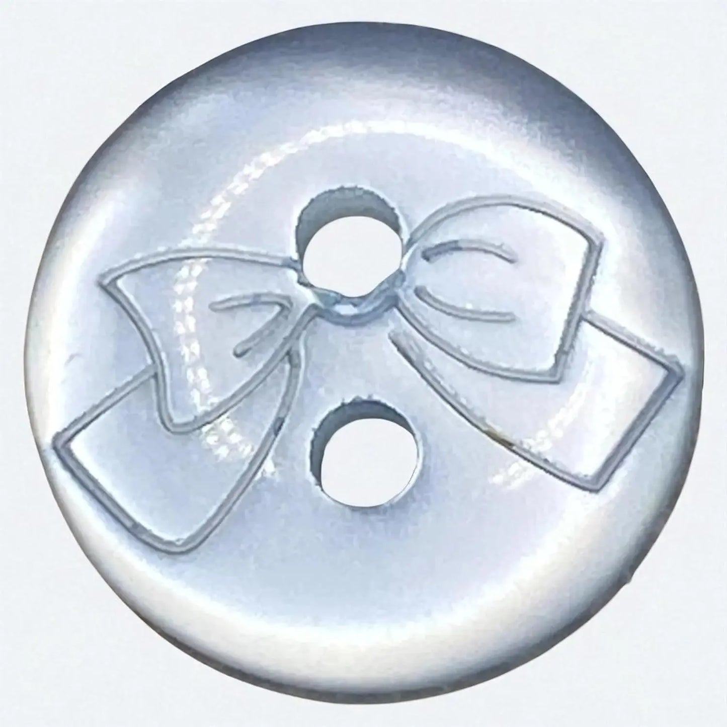 Baby Buttons with Bow Design, 11mm, 2-Hole, Pack of 12, 10 Colours Available (Baby Blue)
