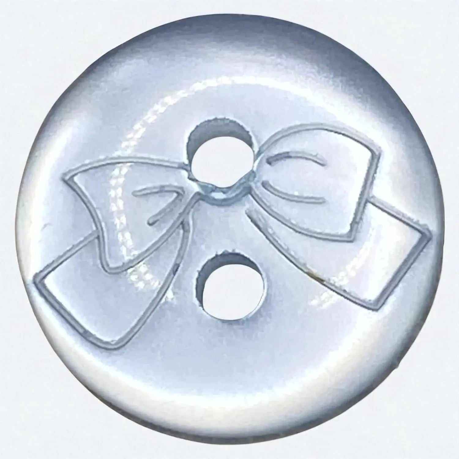 Baby Buttons with Bow Design, 11mm, 2-Hole, Pack of 12, 10 Colours Available (Baby Blue)