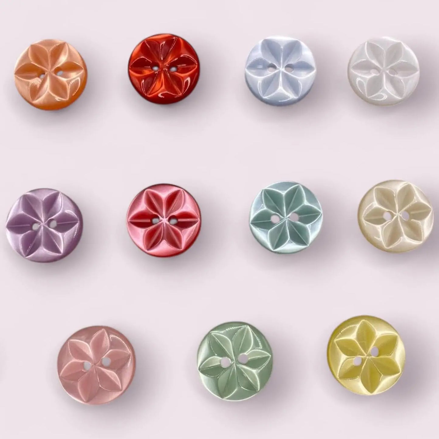 Star Sewing Buttons, 11mm 14mm 16mm, 11 Colours, Pack of 12, Classic British Style (01 White, 11mm)