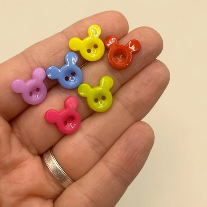 Children's Mickey Mouse Plastic Buttons, 14mm, Pack of 20, for Crafts and Sewing