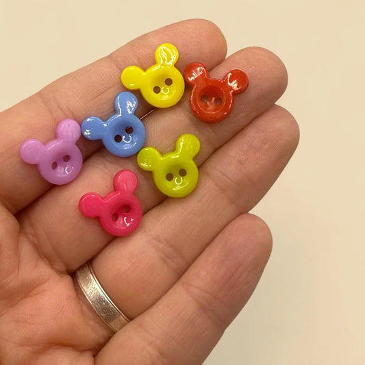 Children's Mickey Mouse Plastic Buttons, 14mm, Pack of 20, for Crafts and Sewing