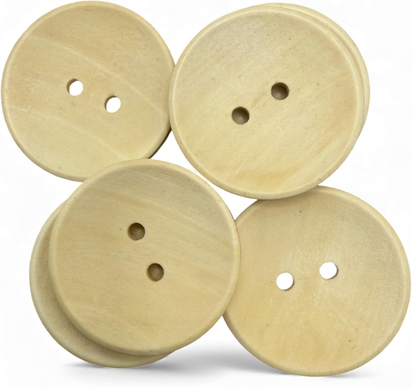 Wooden Buttons, 30mm, Light Brown, Oval, 2 Hole, Pack of 10