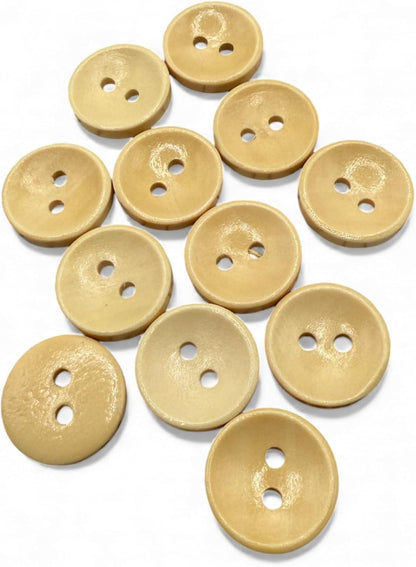 15mm Light Brown Oval Wooden Buttons, 2 Hole, Pack of 10