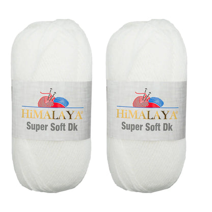 Himalaya Super Soft DK Wool Yarn for Knitting and Crochet, Baby Projects, 100g, 2 Skeins (Baby Pink)