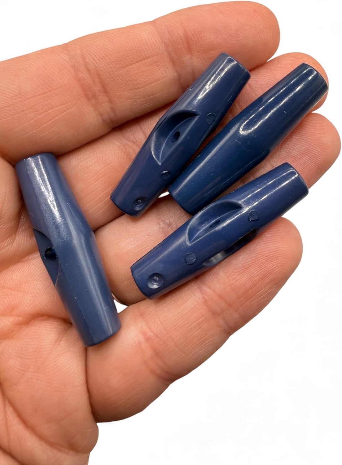 Navy Toggle Button, 37mm, Plastic, One Hole, Pack of 6