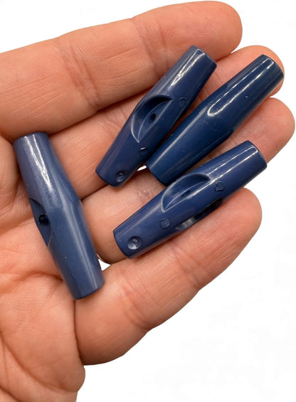 Navy Toggle Button, 37mm, Plastic, One Hole, Pack of 6