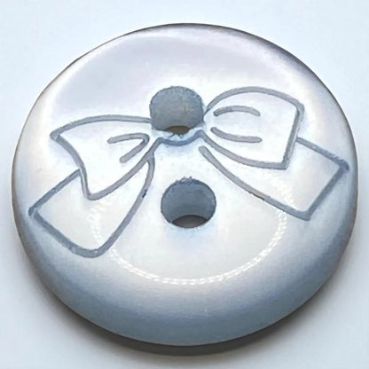Baby Buttons with Bow Design, 11mm, 2-Hole, Pack of 12, 10 Colours Available (Baby Blue)