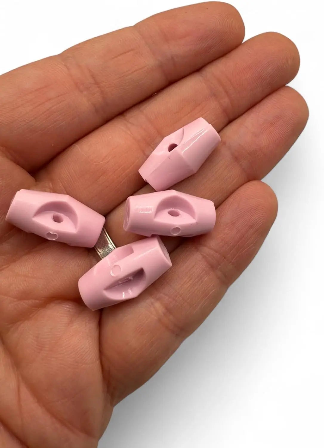 Toggle Buttons for Baby Clothing, Pink Plastic Duffle Fasteners, 19mm, 6-Pack