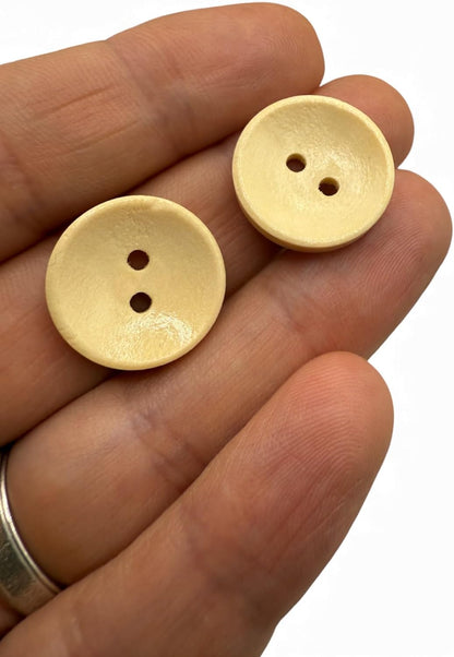 Wooden Sewing Buttons, Oval Shape, 2 Hole, Light Brown, 18mm, Pack of 10