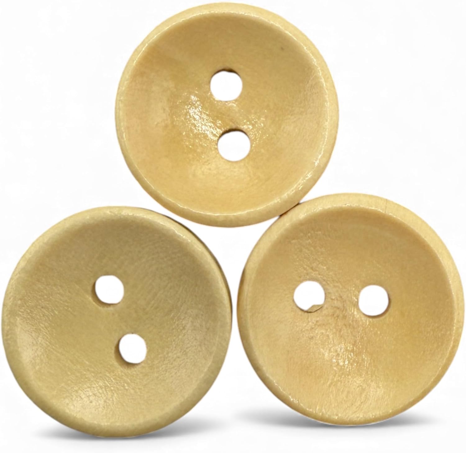 15mm Light Brown Oval Wooden Buttons, 2 Hole, Pack of 10