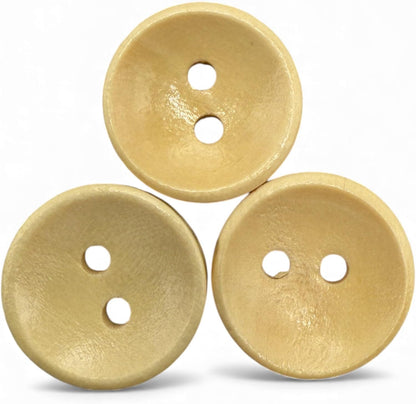 15mm Light Brown Oval Wooden Buttons, 2 Hole, Pack of 10